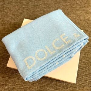 Dolce Gabbana Light Blue Beach Towel Cotton New Gift Box Authentic